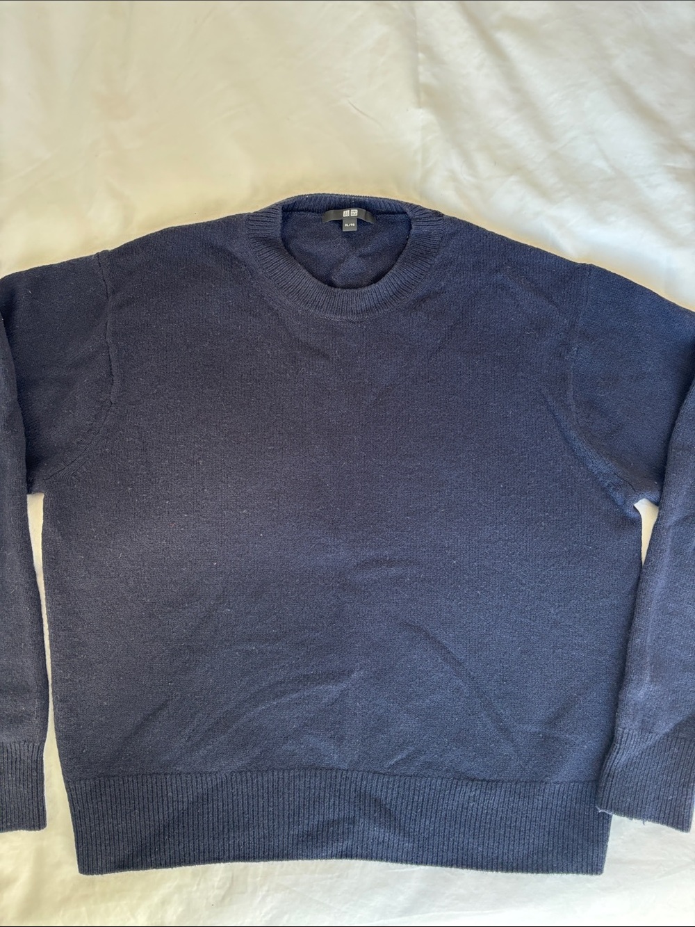 Women’s 100% Wool Navy Crewneck Sweater